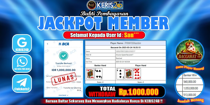 JACKPOT MAIN BACCARAT KERIS24D