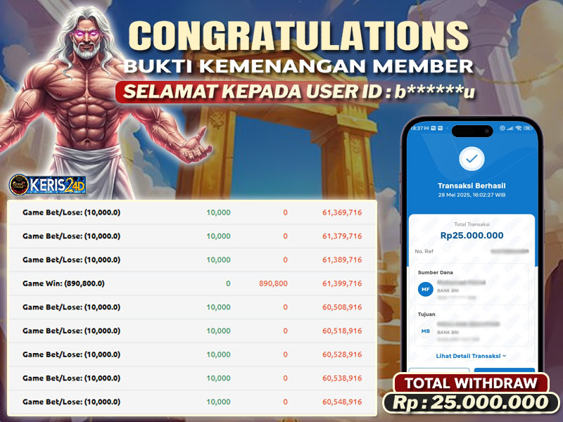 JACKPOT SLOT GATES OF OLYMPUS 28 MEI 2025