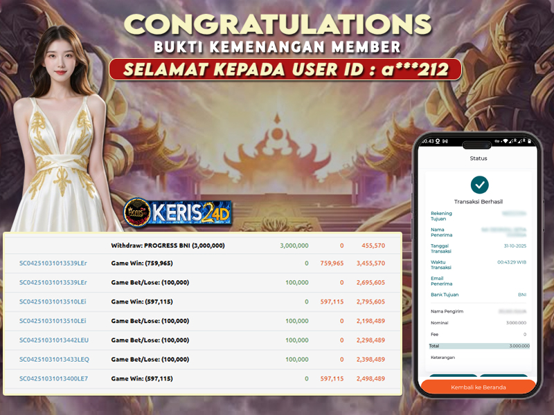 JACKPOT GEMINI GAMING 31 OKTOBER 2025